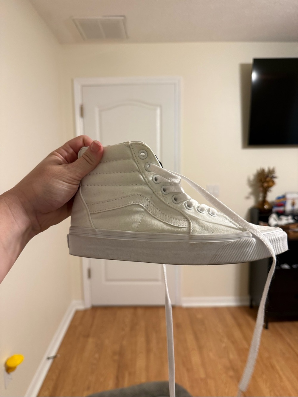 Vans Women's High-Top Canvas Sneakers in Off-White